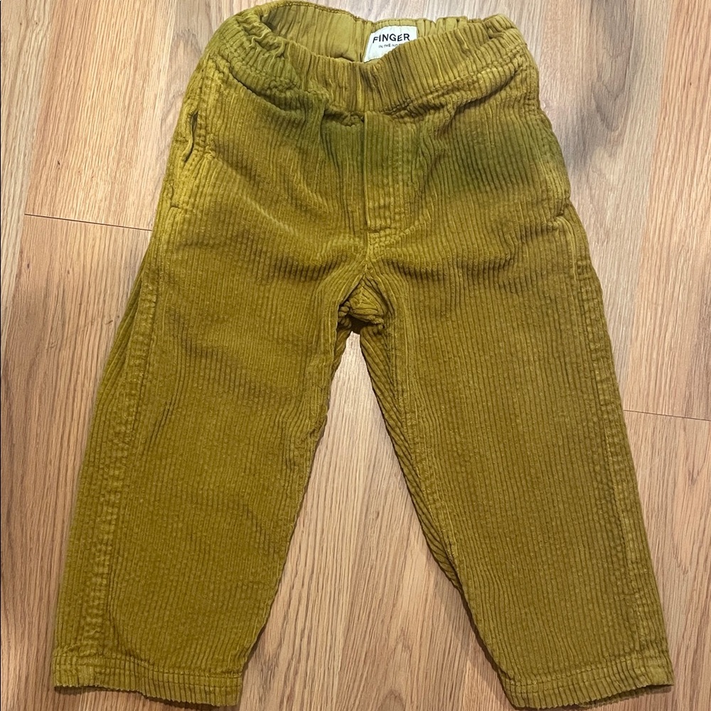 Finger In The Nose Kids Corduroy Pants in Mustard Yellow